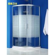 恩惠卫浴 简易淋浴房 整体浴室移门钢化玻璃 弧扇形隔断洗浴屏