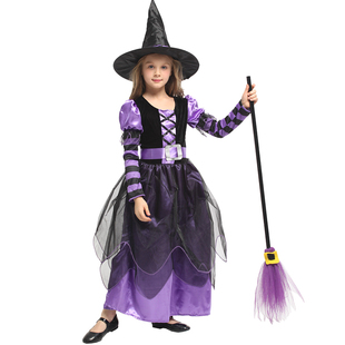 万圣节cosplay服装儿童女巫婆魔法巫婆长裙幼儿舞台演出服巫婆服