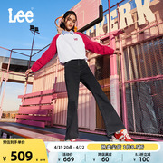 Lee24春夏427标准高腰喇叭黑色水洗显瘦女牛仔长裤潮流A06428