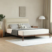北美黑胡桃木皮床1.8米实木床，双人床意式轻奢主，卧床软包床1.5软床