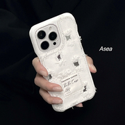 asea创意ins破洞牛仔布适用苹果14手机，壳iphone13promax15女个性12男港风复古纯色保护套防摔高级感小众