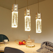 现代简约led餐厅水晶吊灯，单头三头创意个性，轻奢餐桌饭厅吧台灯具