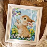 兔子小鸟十字绣2024自己绣小件刺绣客厅餐厅小格动物系列可爱