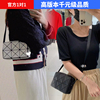 欧诺杰日本女包几何菱格包丘比特单肩斜挎包时尚轻便小方，包手机(包手机)包