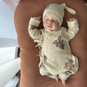 Roubaby新生婴儿衣服秋冬纯棉长袖无骨护肚和尚服哈衣宝宝连体衣