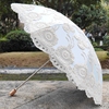 米色复古蕾丝刺绣花太阳伞双层黑胶防紫外线晴雨两用遮阳防晒洋伞