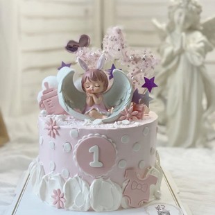 许愿星安妮宝贝祈祷蛋糕装饰摆件可爱女孩儿童小公主生日蛋糕配件