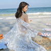 2022夏季刺绣披肩薄外套度假海边沙滩防晒衣女中长款蕾丝开衫