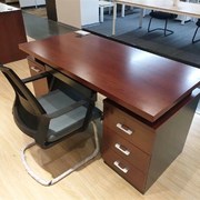 1.2米电脑桌实木1.41.6米胡桃色办公桌家用电脑台桌椅组合职员桌