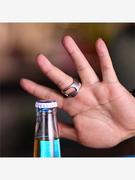 不锈钢戒指指环易拉环拇指开瓶器亚马逊男士个性开啤酒瓶指环