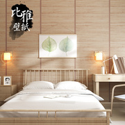新中式古风复古木纹壁纸日式草编客厅卧室茶室墙纸非自粘店铺装修