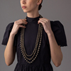 法国lorinabalteanu手工编织蕾丝棉，珍珠volga长款项链欧洲小众女