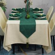 定制桌布轻奢高级感餐桌布桌旗套装欧式茶几布北欧酒店家用长方形