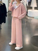 粉色运动服套装女春秋季学生洋气时尚显瘦减龄休闲卫衣裤子两件套