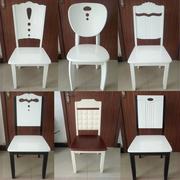 实木餐桌椅子简约现代家用靠背椅地中海餐厅白色休闲木椅凳子