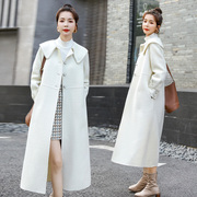 韩版秋冬优雅钉珠荷叶领单排扣 适合搭配连衣裙的毛呢外套