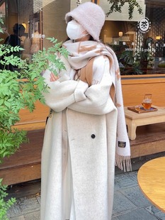 羊绒毛呢大衣女中长款2023冬季韩版高级感羽绒服内胆加厚外套