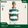 roots美式经典男士，夏季款撞色条纹轻薄纯棉短袖，polo衫39020269