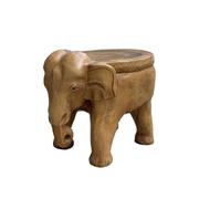 k%泰国大象小矮凳子木雕凳子实木换鞋凳茶几凳动物树墩穿鞋凳摆件
