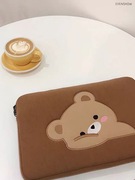 EVENSHOW韩国ins可爱小熊电脑包MacBook pro笔记本ipad内胆包1112 13 15寸