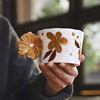 泽滕家复古浮雕创意陶瓷马克杯子泡茶牛奶咖啡拿铁拉花颜值下午茶