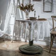 浪漫法式大花圆形蕾丝桌布北欧盖布复古餐桌布艺茶几台布唯美求婚