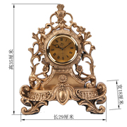欧式台钟静音时钟创意座钟，时尚座钟床头古铜色复古钟欧式时钟表