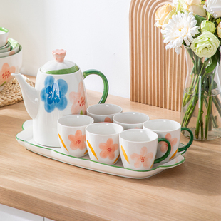 高颜值陶瓷水杯水具套装，家用客厅大容量水壶，茶壶家庭待客高级感