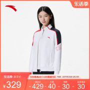 安踏加厚加绒针织，外套女春季黑色，立领保暖运动服162347709