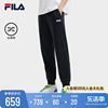 FILA 斐乐女士针织长裤2024夏季时尚休闲纯棉收口运动裤