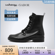 gabor嘉步女鞋冬季英伦马丁靴中跟系带圆头休闲短靴71790海外