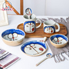 玺闻乐见日式创意陶瓷可爱卡通机器猫餐具哆啦a梦家用杯碗盘套装