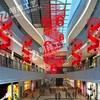 国庆商场购物中心中庭吊饰开业天井，挂饰大厅创意，节日红色美陈装饰