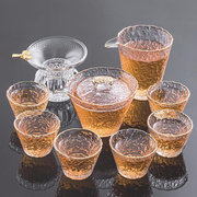 轻奢日式玻璃茶具组合套装家用家用茶杯耐热盖碗办公室透明泡茶器