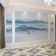 3d中式电视背景墙壁纸抽象意境装饰壁画客厅，水墨意境山水墙纸大气