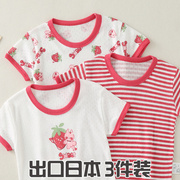 女童短袖t恤纯棉2024夏季儿童，圆领半袖上衣中小童透气打底衫