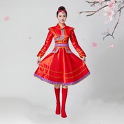 速发蒙古舞蹈演出服装女成人连衣裙蒙族男装少数民族艺考广场舞表