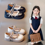 女童鞋子儿童公主小皮鞋，2024年秋季中大童女宝宝玛丽珍豆豆鞋
