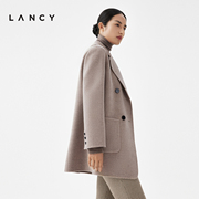 lancy朗姿2023冬季短款毛呢，外套女法式羊毛，大衣通勤羊绒上衣