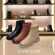 ha222511哈森商场同款2022年冬季粗跟低跟圆头舒适后拉链短靴