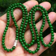缅甸老坑满绿翡翠项链，干青铁龙生项链女款毛衣，链祖母绿玉项链