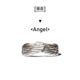 复古泰银设计《天使》翅膀戒指情侣男女对戒指个性创意礼物品