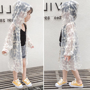 儿童洋气薄款防晒衣2024夏季韩版女童蕾丝连帽皮肤空调衫外套