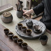 高档粗陶复古茶具套装陶瓷功夫，茶具套装家用简约办公茶壶茶杯茶盘