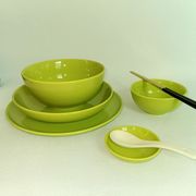 中式简约厨房陶瓷餐具套装纯色色釉米饭碗餐厅大汤碗牛排浅盘深盘
