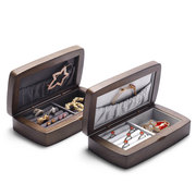 超纤珠宝展示盒实木首饰盒，戒指耳环手镯，收纳盒轻奢复古文玩盒子