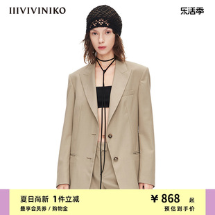 iiiviviniko“澳大利亚细支羊毛，”收腰宽肩西装女m212706150a