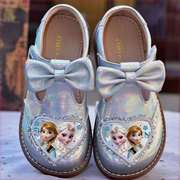 女童皮鞋真皮软底爱莎公主鞋子2022秋季幼儿园宝宝童鞋小女孩