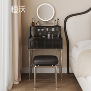 恒沃梳妆台小型黑色实木化妆桌，2023法式复古卧室迷你化妆台