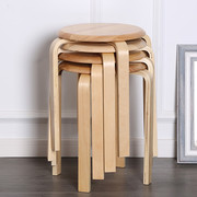 实木凳子家用凳子时尚创意餐桌，凳北欧板凳高凳子(高凳子)加厚成人圆凳子